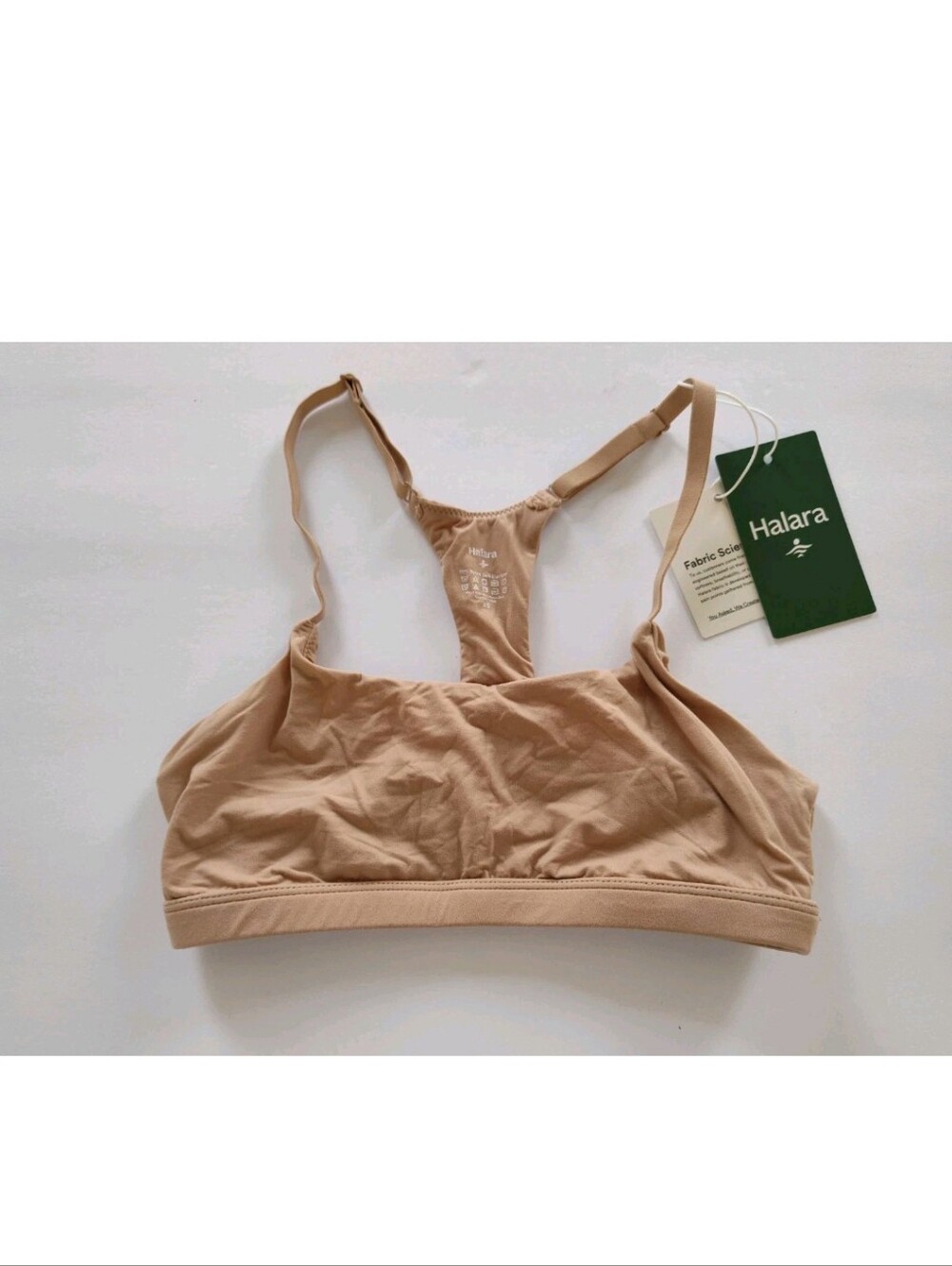 Halara Breezeful Sports Bra XS Nude Beige Racerback Yoga Athletic